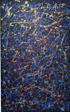 Blue Chaos Acrylic Painting