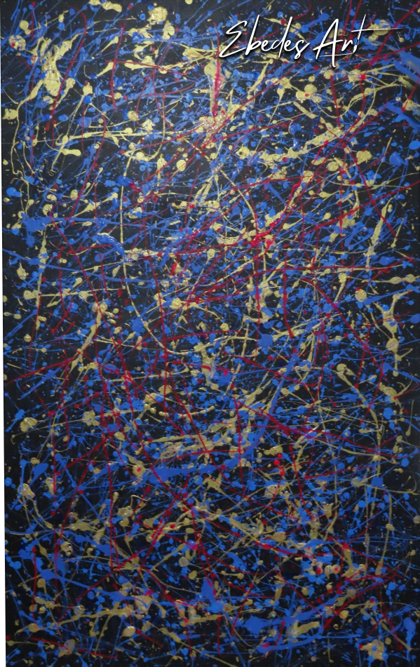 Blue Chaos Acrylic Painting