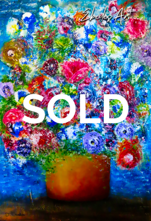 Abstract Flowers No 3 South African Artist