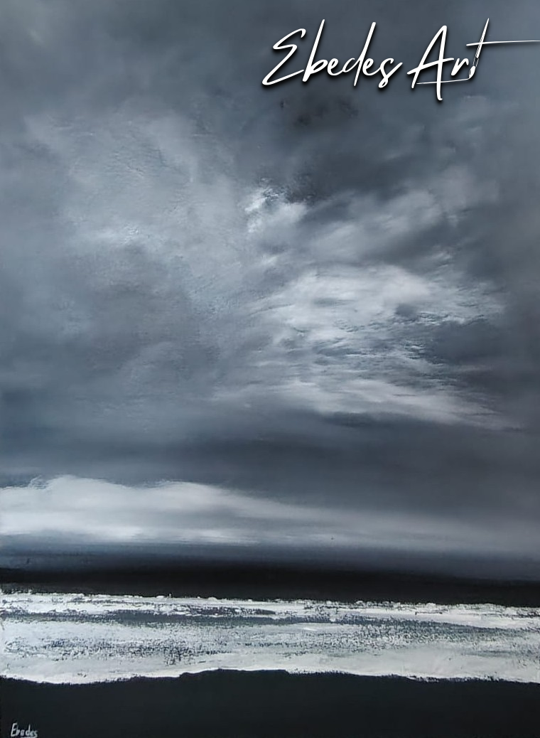 Monochrome Tide No.6-African Art